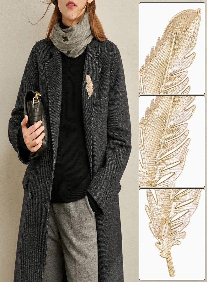 BharatBazaar 2Pcs Brooches for Women, Classic Feather Brooches, Fashion Feather Brooch Crystal Delicate Elegant Crystal Brooch Clothing Accessories for Hat Wedding Birthday Elegant Dress Accessories - Image 4