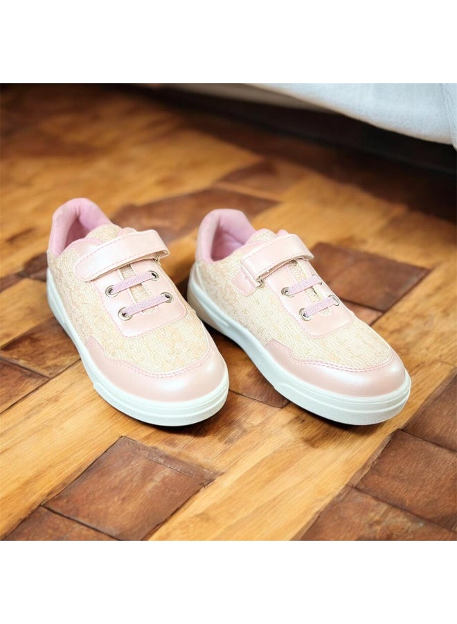 Kids Lightweight Rose Sneakers with Velcro Strap, Breathable Comfort - Image 1