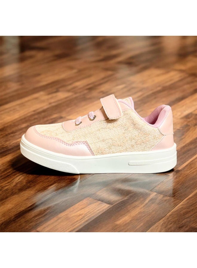 Kids Lightweight Rose Sneakers with Velcro Strap, Breathable Comfort - Image 3