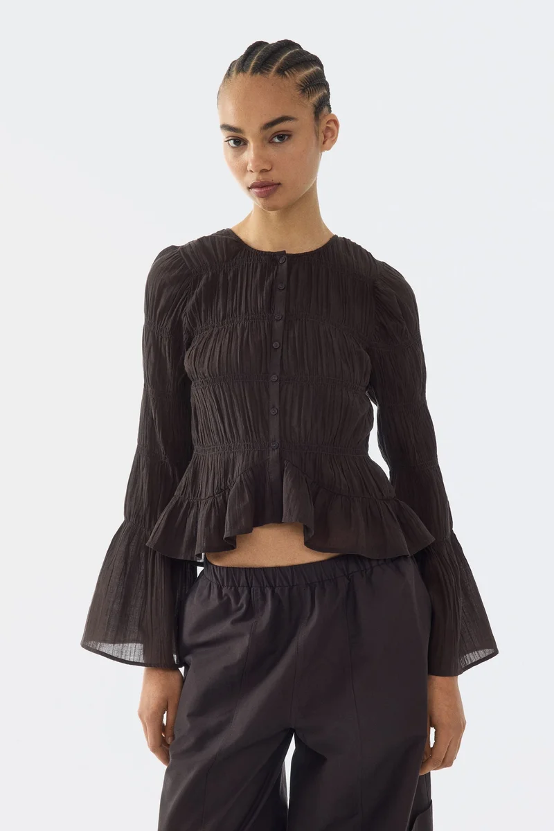 H&M Smocked cotton blouse