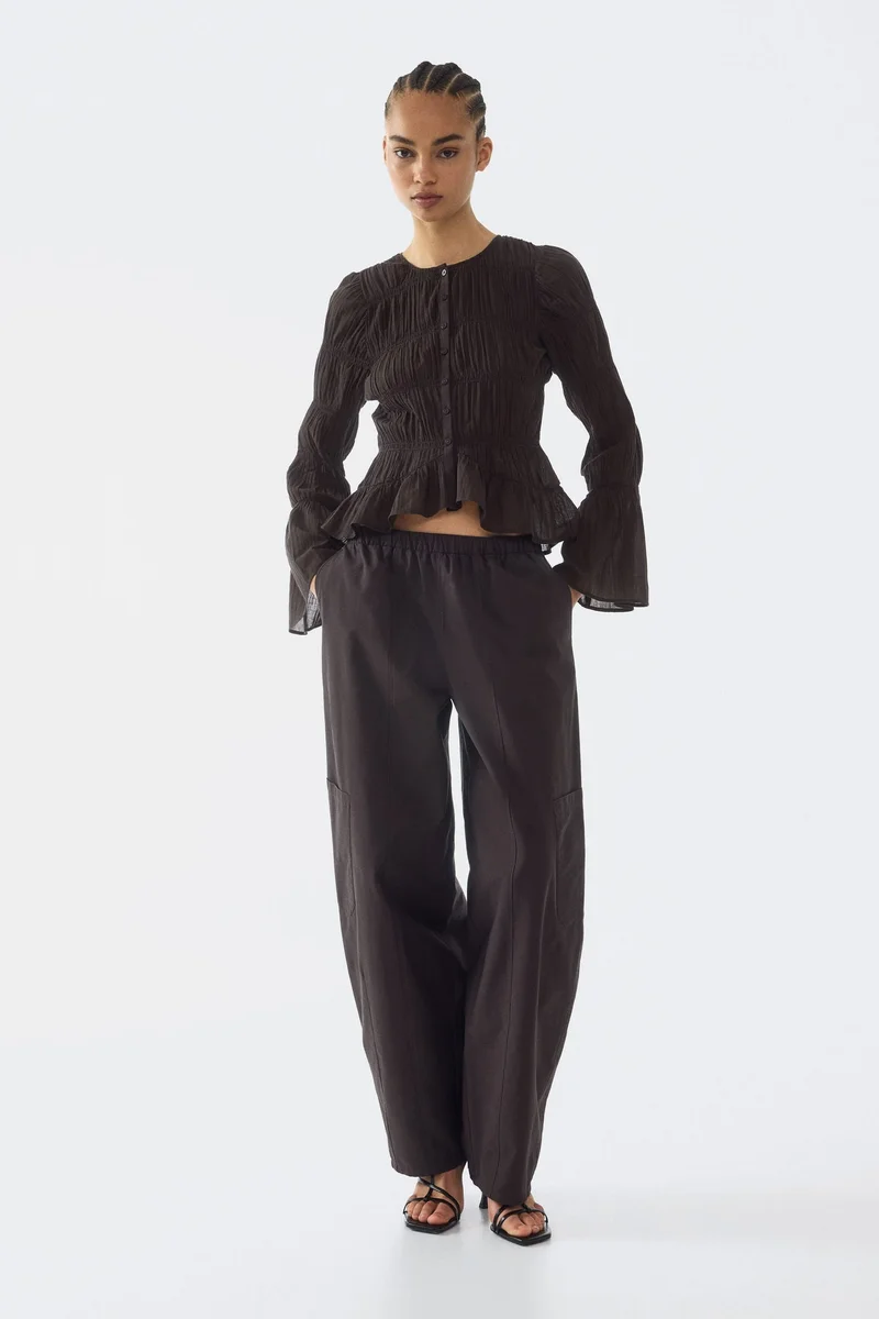 H&M Smocked cotton blouse