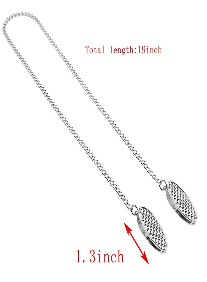 ZYAMY 2pcs Bib Holder Clips with Flexible Adjustable Chains Dental Bib Clip Metal Napkin Clip Chain, Allowing You to Safely Place the Napkin During Meal, Silver - Image 2