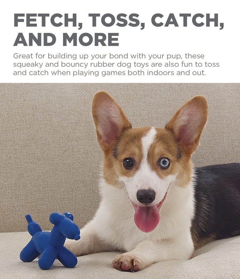 Outward Hound by Charming Pet Latex Rubber Balloon Squeaky Dog Toy, Blue, XS - Image 4