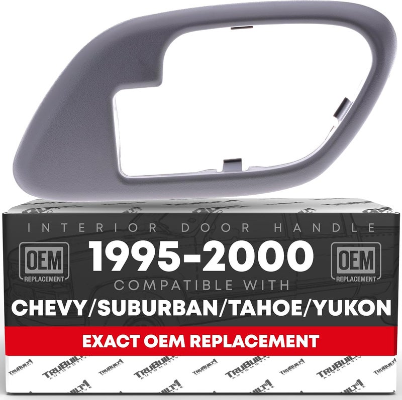 T1A Interior Door Handle Bezel for 1995-2000 Chevrolet GMC C1500, K1500, C2500, K2500, C3500, C5500 - Gray - OEM Replacement - Image 1