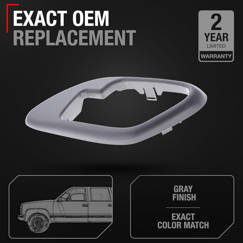 T1A Interior Door Handle Bezel for 1995-2000 Chevrolet GMC C1500, K1500, C2500, K2500, C3500, C5500 - Gray - OEM Replacement - Image 2