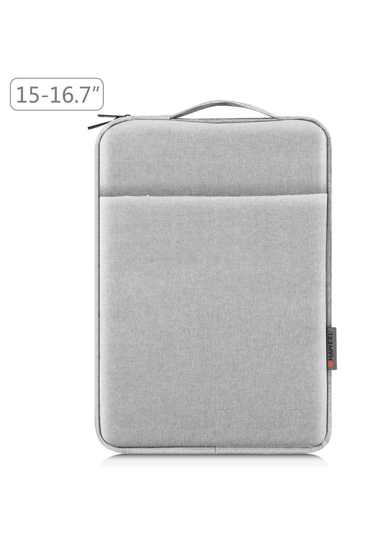 HAWEEL 15.6-17-Inch Sleeve Case Zipper Laptop Handbag(GREY)  - Image 1