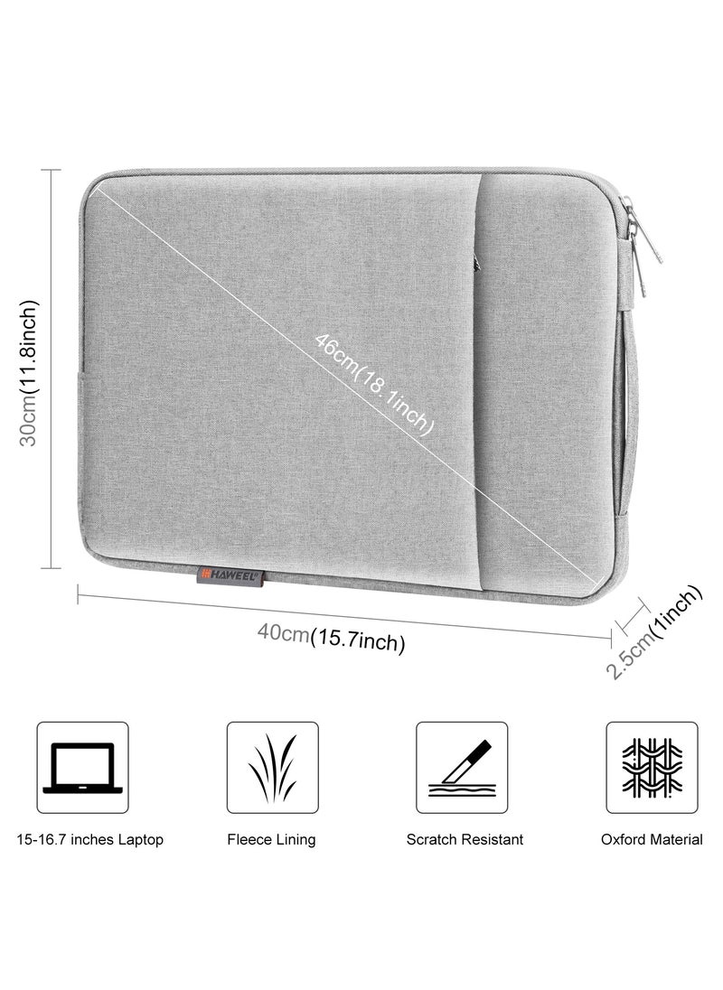 HAWEEL 15.6-17-Inch Sleeve Case Zipper Laptop Handbag(GREY)  - Image 2