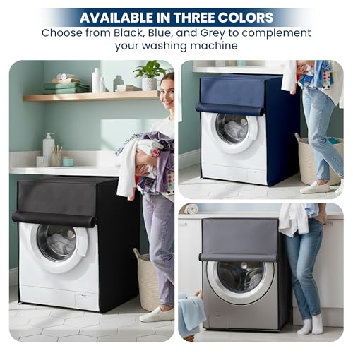 Robustt Front Load Fully Automatic Washing Machine Cover for 8 Kg, 8.5 Kg, 9 Kg, 9.5 (Black) | Waterproof & Dustproof Polyester Fabric with Zipper | Protection Cover | 63 x 63 x 93 cms - Image 4