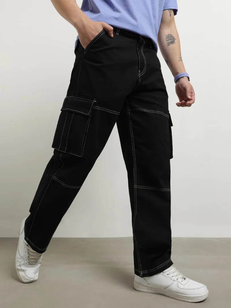 نوبيرو بنطلون كارجو رجالي أسود