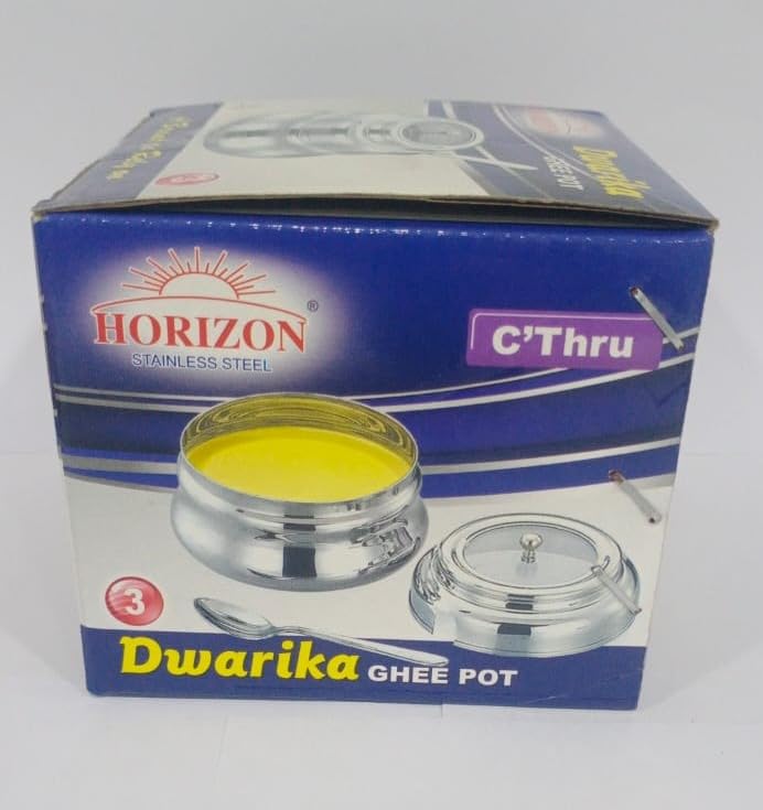 HORIZON Stainless Steel Ghee Pot Dwarika Ghee Pot CTHRU Elegant Design for Effortless Cooking and Serving SIZE 3 - Image 3