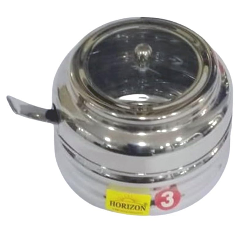 HORIZON Stainless Steel Ghee Pot Dwarika Ghee Pot CTHRU Elegant Design for Effortless Cooking and Serving SIZE 3 - Image 1