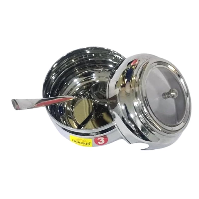 HORIZON Stainless Steel Ghee Pot Dwarika Ghee Pot CTHRU Elegant Design for Effortless Cooking and Serving SIZE 3 - Image 2