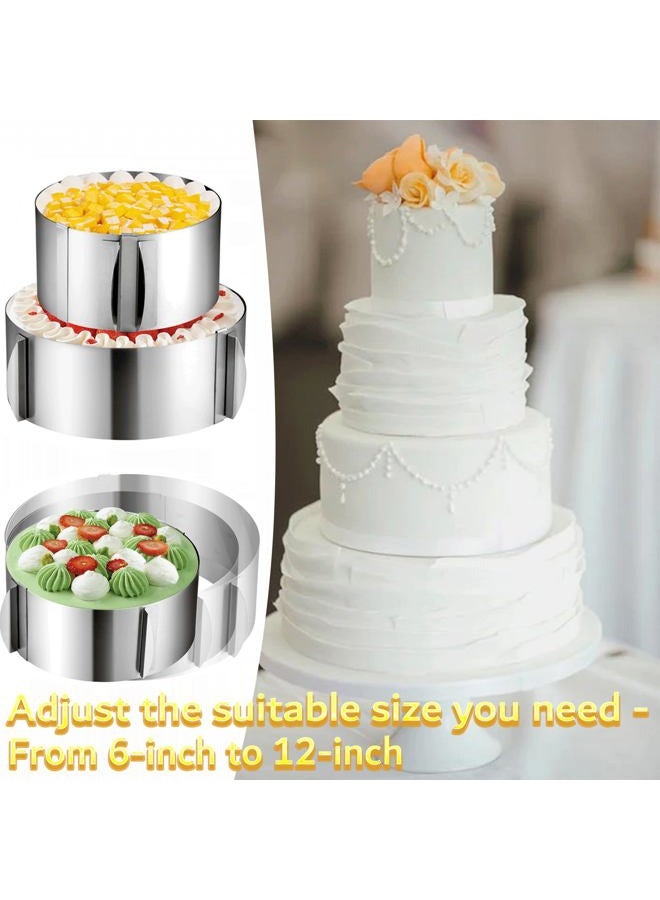 DATANYA Cake Rings Mousse Mold Adjustable 6 to12 Inch Stainless Steel Round Cake Molds for Baking Pastry, Cake Baking Supplies - Image 5