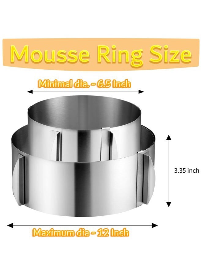 DATANYA Cake Rings Mousse Mold Adjustable 6 to12 Inch Stainless Steel Round Cake Molds for Baking Pastry, Cake Baking Supplies - Image 2
