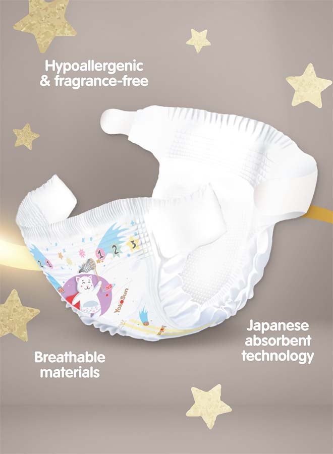 YokoSun Premium Baby Diapers, Size 2 / S (3-6 kg), 72 pcs â€“ Ultra-Soft, Hypoallergenic Nappies, Japanese Quality for Baby Skin Care, Leakproof with 12-Hour Dryness Protection - Image 3
