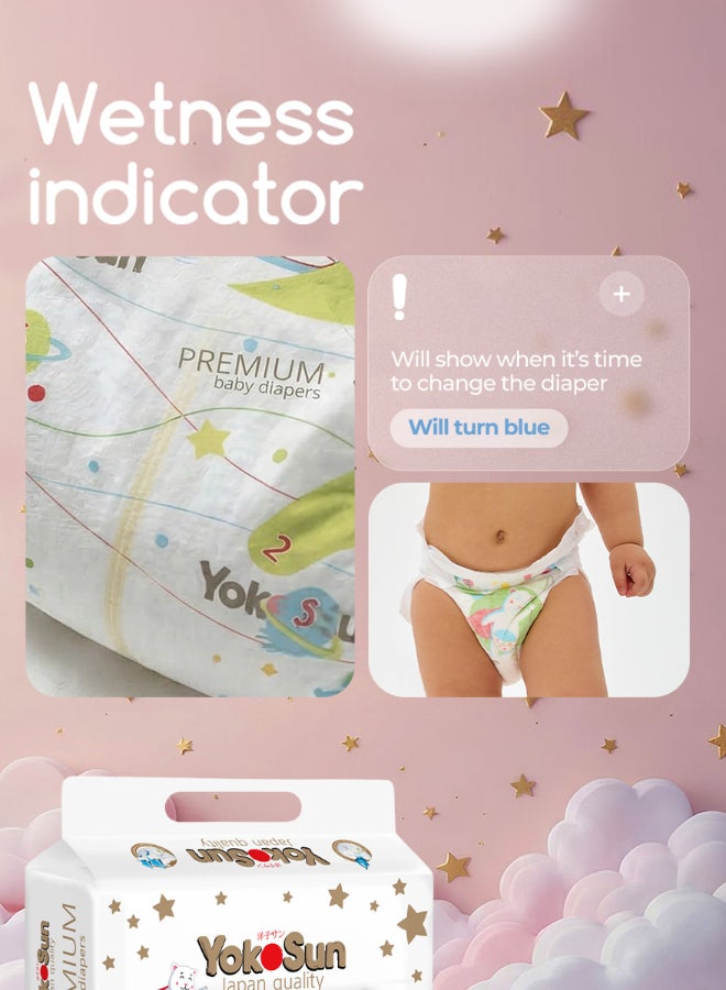 YokoSun Premium Baby Diapers, Size 2 / S (3-6 kg), 72 pcs â€“ Ultra-Soft, Hypoallergenic Nappies, Japanese Quality for Baby Skin Care, Leakproof with 12-Hour Dryness Protection - Image 5
