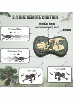 SYOSI Remote Control Dinosaur for Boys 4-7 8-12, RC Walking Dinosaur Toys with Mist Spraying and Sounds, Large Trex Robot Dinosaur Toy for Boys Kids 5-7 8-12  - Image 3