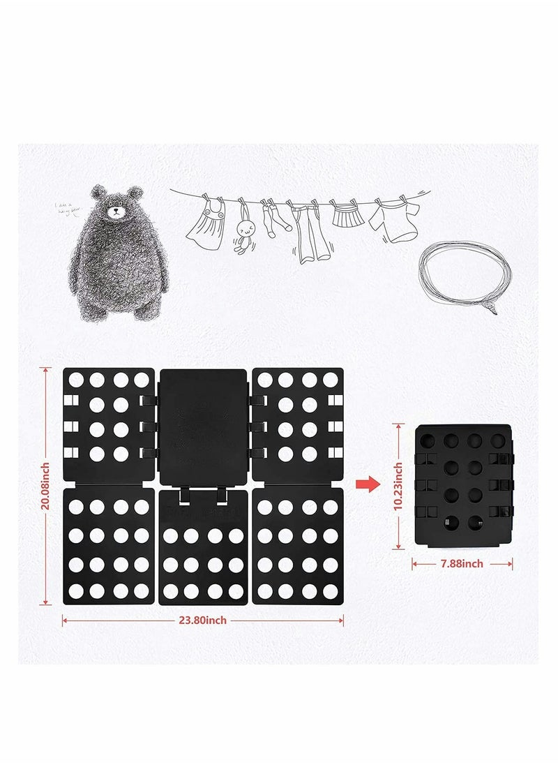 Excefore - Adjustable T-Shirt Folding Board, Shirt Folding Board T Shirt Folder Durable Plastic Laundry Folders Folding Boards Durable Flipfold for Kid and Adult to Fold Clothes (Mini, Black) - Image 1
