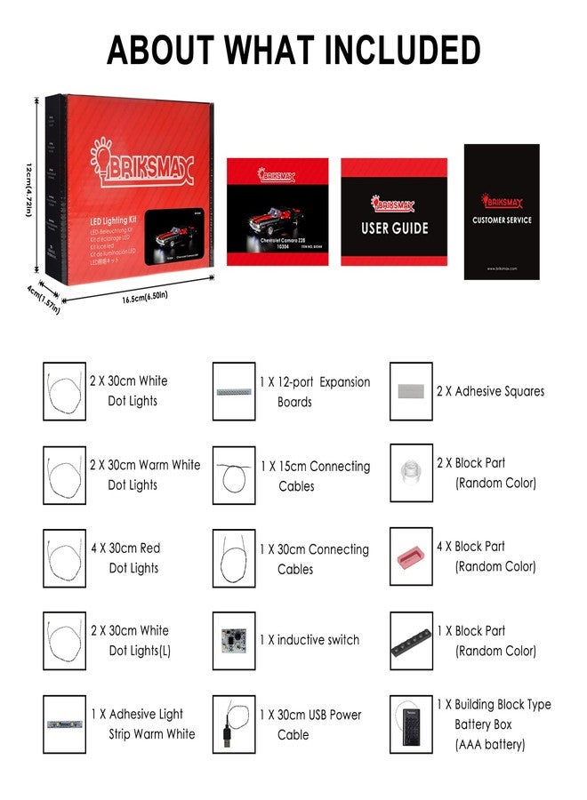 BRIKSMAX Led Lighting Kit for LEGO-10304 Camaro Z28 - Compatible with Lego Icons Building Blocks Model- Not Include The Lego Set - Image 4