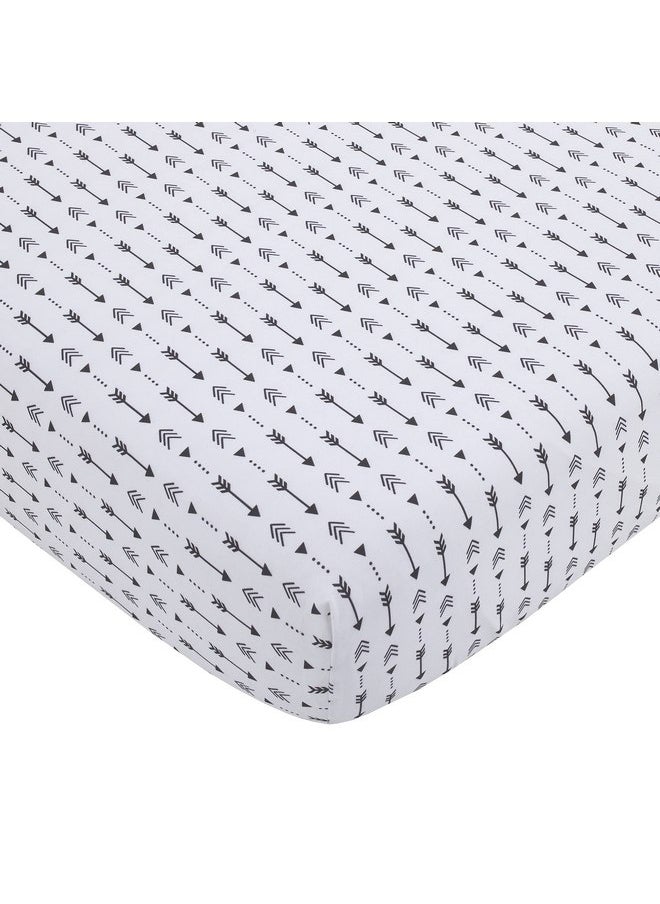 NoJo - NoJo Little Love Little Man Cave Grey, Red, Black and Ivory, Bear, Fox, Moose, Buffalo Check and Arrows Rustic 3 Piece Nursery Mini Crib Set - Comforter and Two Fitted Mini Crib Sheets - Image 1