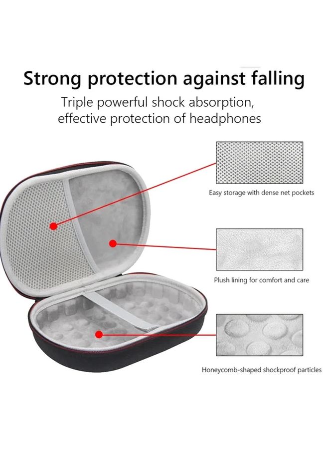 Black Hard Case for TUNE and Live Series Headphones Travel Friendly Carrier - Image 3