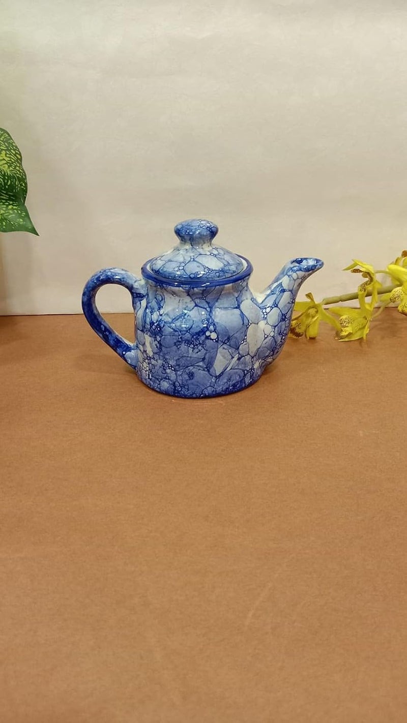 Caffeine Ceramic Handmade Blue and White Tea Tray Set Morning Set Set of 4 - Image 3