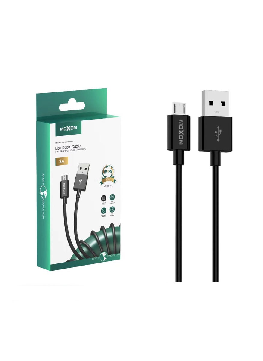 MOXOM CB103 Micro Lite Data Cable, Black 