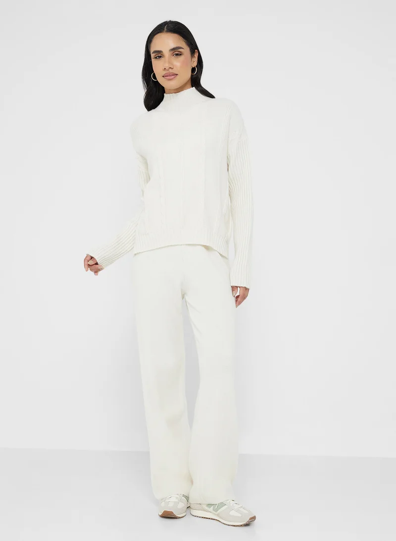 جينجر بيسيكس Cable Knit Sweater & Pant Coord Set