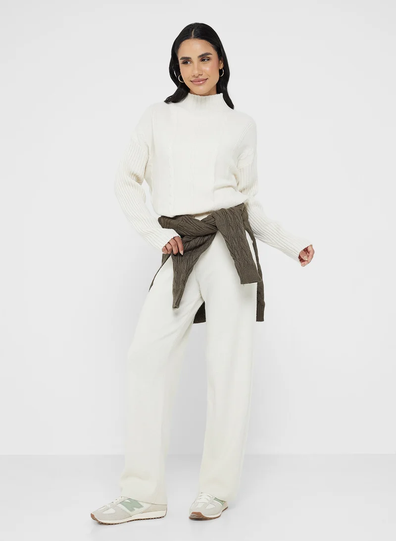 Ginger Basics Cable Knit Sweater & Pant Coord Set