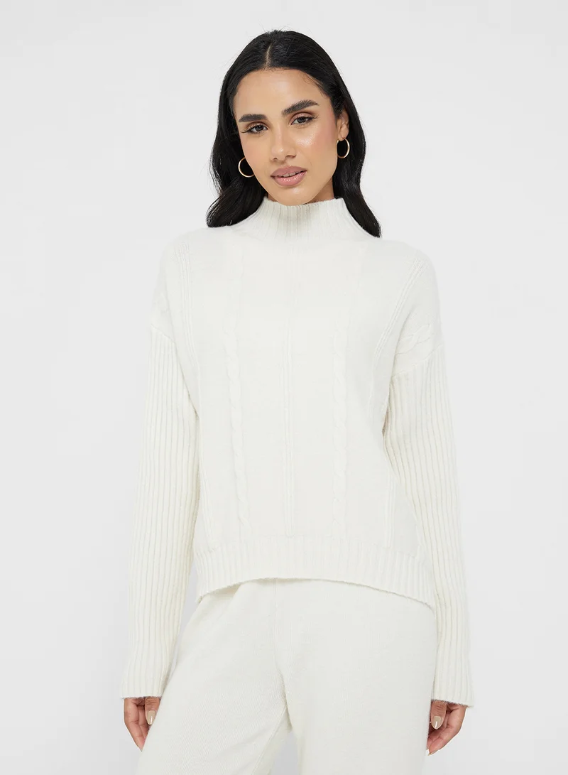 Ginger Basics Cable Knit Sweater & Pant Coord Set