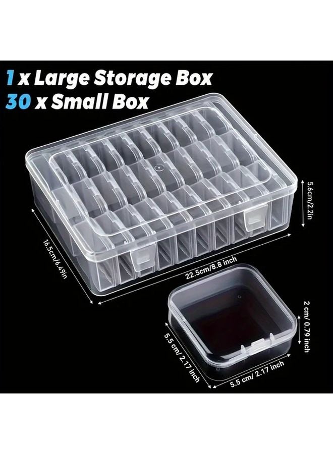Large Capacity Storage Box With 30 Compartments Transparent Plastic Container Organizer - Image 4