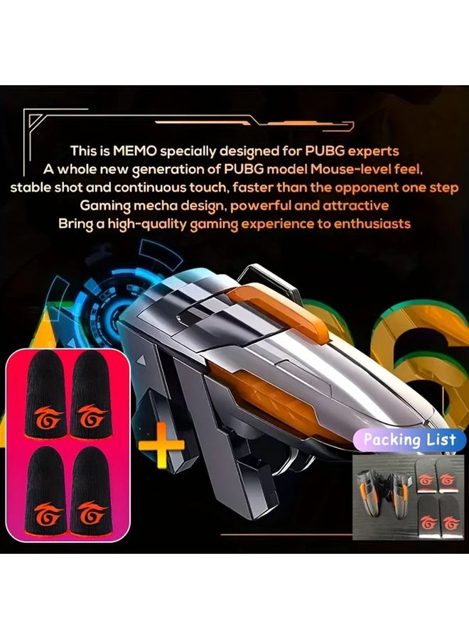 Black Six Finger Game Controller Dual Action Buttons Ergonomic Grip Compatible with PUBG Mobile Legends 1Pair 2Pair Finger Cots - Image 5