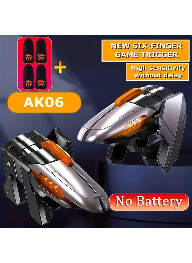 Black Six Finger Game Controller Dual Action Buttons Ergonomic Grip Compatible with PUBG Mobile Legends 1Pair 2Pair Finger Cots - Image 2