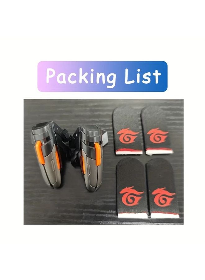 Black Six Finger Game Controller Dual Action Buttons Ergonomic Grip Compatible with PUBG Mobile Legends 1Pair 2Pair Finger Cots - Image 4