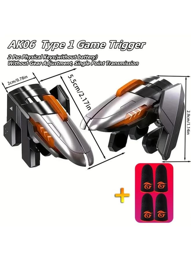 Black Six Finger Game Controller Dual Action Buttons Ergonomic Grip Compatible with PUBG Mobile Legends 1Pair 2Pair Finger Cots - Image 3