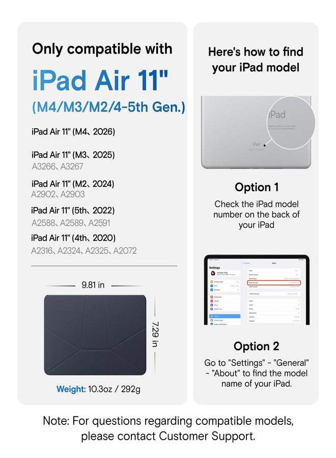 MOFT Dynamic Folio Case for iPad Air 11-inch (M3 2025 / M2 2024) & iPad Air 10.9-inch 5th 4th Generation 2022 2020, Silm Magnetic Stand Case with 20+ Viewing Angles,Soothing Mist x Misty Cove - Image 2