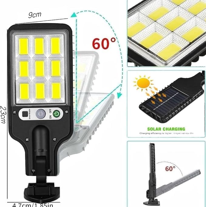Brikipth Lights Outdoor Waterproof with Automatic Motion Sensor Wall lamp for Garden Home and Pathway ABS Cool White Pack of 1 Solar Street - Image 4