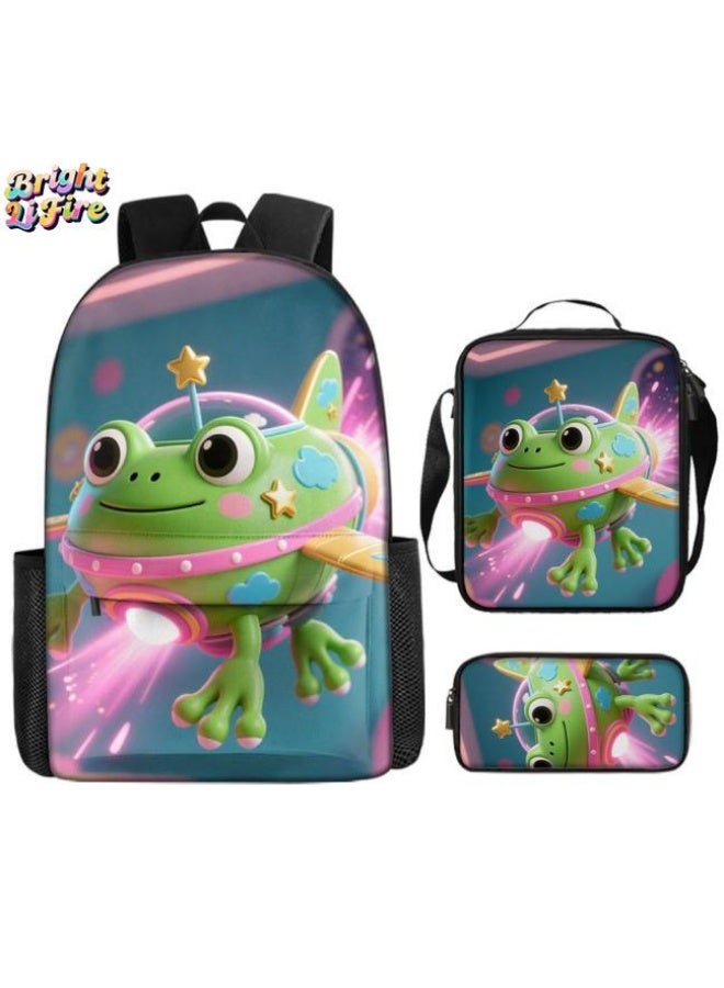 Bright Li Fire Students and children are very moved! Cute cartoon bag three-piece set, essential for travel (available for students, children, friends on outings, mountain climbing, school, etc.) - 95  - Image 1