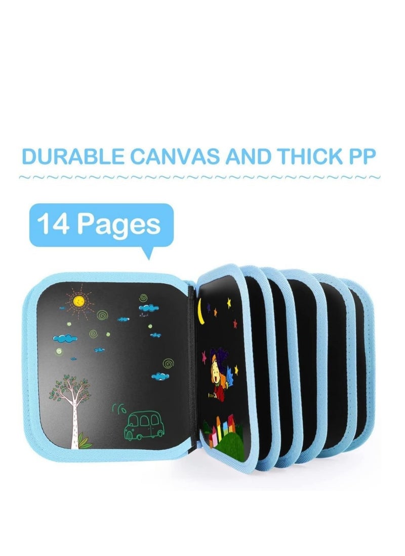 اركون اركون لوحة رسم قابلة للمسح للاطفال، العاب للاطفال الصغار من عمر 3 الى 8 سنوات، كتاب رسم قابل لاعادة الاستخدام 12 قلم ملون، العاب تعليمية تعليمية للاطفال، هدايا عيد الميلاد  - Image 2