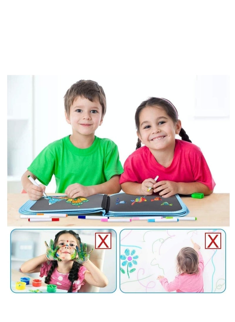 ARCOON Erasable Drawing Board for Kids, Toys for Toddlers Aged 3 to 8 Years, Reusable Drawing Book with 12 Colored Markers, Educational Learning Toys for Kids, Birthday Gifts.