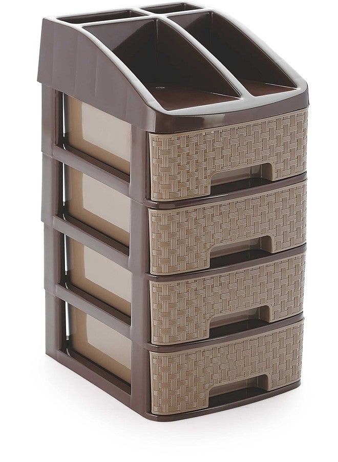 Nakoda Plastic 4-Tier Drawer, Assorted Colour, (21.4 X 17.3 X 37.5) Cm - Image 1