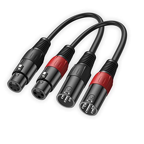 LanSenSu XLR 3 Pin to 5 Pin Female Audio Cable, for Microphone DMX Stage Light Turnaround (2Pack) - Image 1