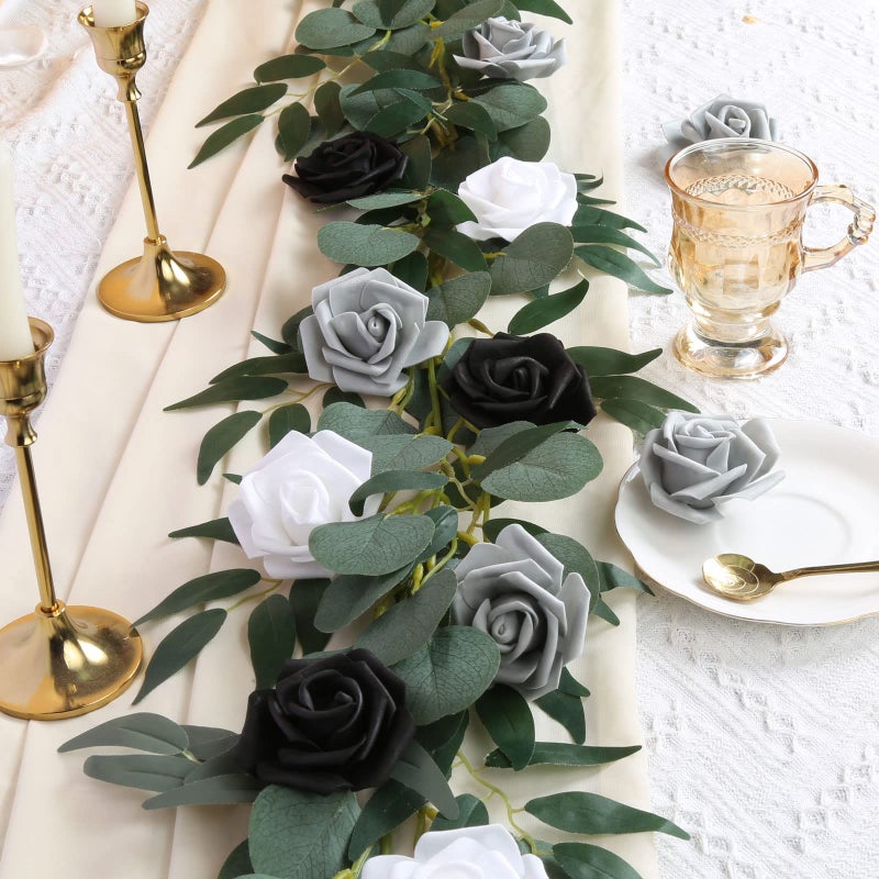 INSUNSIX 200pcs Black Artificial Foam Rose Flower Head  3-Inch Fake Flower Heads Stemless Flowers for DIY Crafts Wedding Bouquets Centerpieces Arrangements Party Baby Shower Home Decor (Black) - Image 4