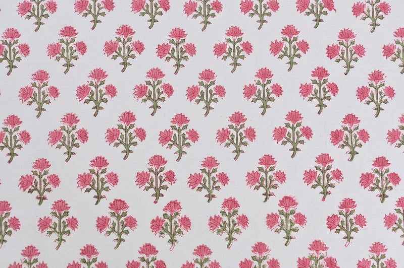 ATOSII Gulbahar White Pink 100 Cotton Fall Rectangle Tablecloth Handblock Print Floral Table Cloth for Kitchen Dining Linen I Thanksgiving Christmas Weddings Outdoors I 72 X 120 Inches I 10 Seater - Image 2