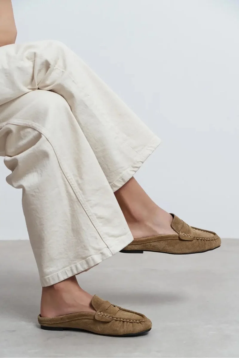 Nisantasi Shoes  Loba Suede Leather Loafers Mules for Women | Best Price UAE