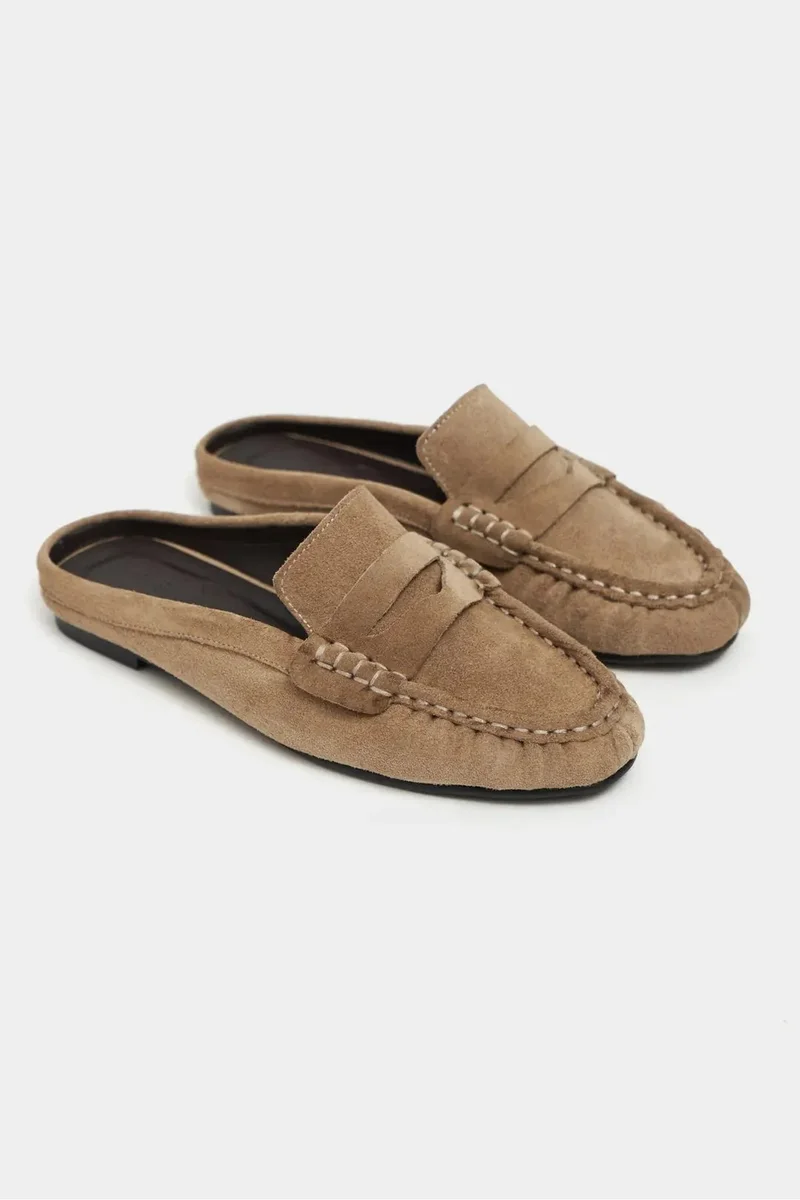 Nisantasi Shoes  Loba Suede Leather Loafers Mules for Women | Best Price UAE