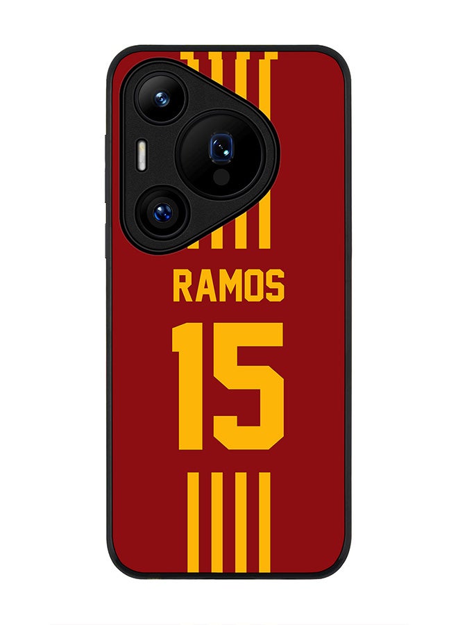 Stylizedd Rugged Black edge case for Huawei Pura 70 Pro / Huawei Pura 70 Pro Plus, Slim fit Case Flexible Cover - Football Team - Spain , Player Name - Ramos - Image 1
