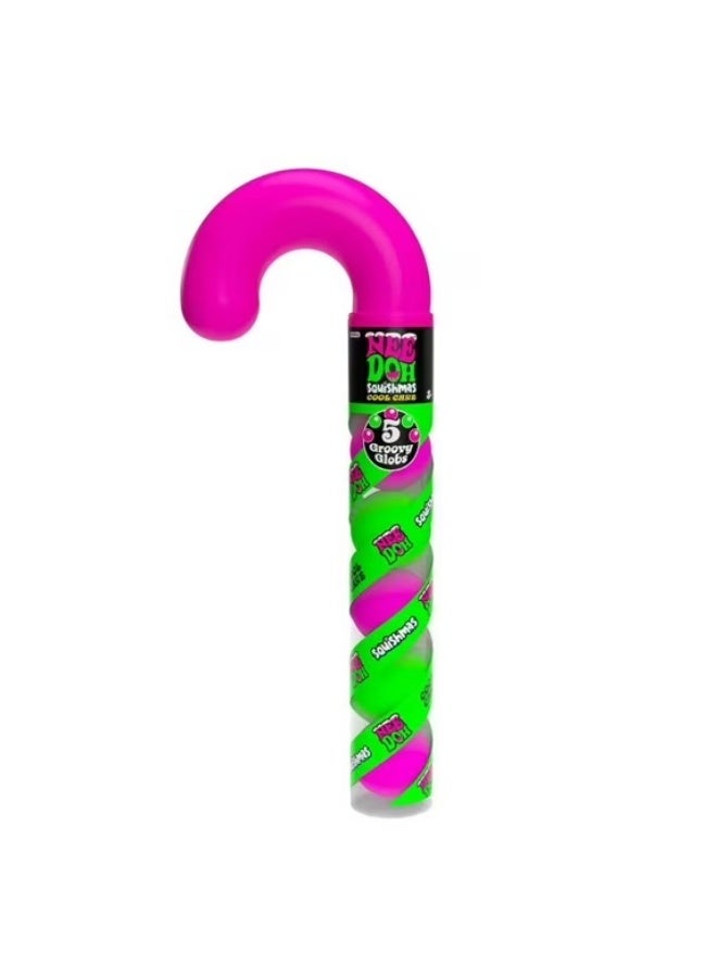 NeeDoh 2025 Squishmas Cool Cane Stress Toy (Includes 5 Assorted Mini Groovy Globs)