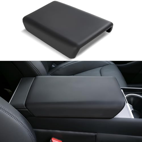 Uxcer Center Console Armrest Cover for Tesla Model Y 2025/2026 Juniper & Model 3 2024/2025 Highland, Anti-Scratch TPE Center Console Protector for Tesla Model 3/Y Interior Accessories, Black - Image 1