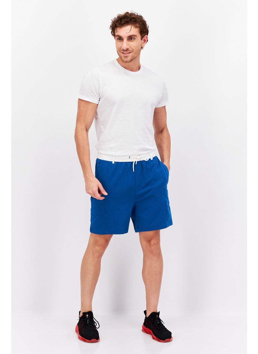 ESPRIT Men Drawstring Solid Basic Short, Blue  - Image 4